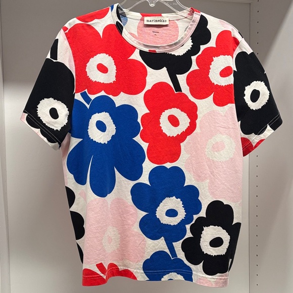 Marimekko Erna Relaxed Pieni Unikko T-shirt 091827 522545 - Picture 1 of 10
